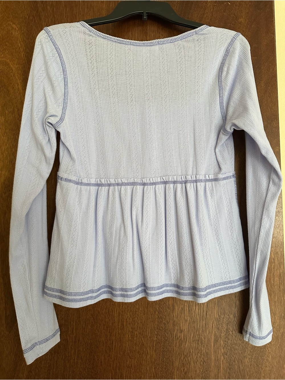 Rewind Light Lavender Long-Sleeve Scoop Neck Peplum baby doll Top - Picture 3 of 5